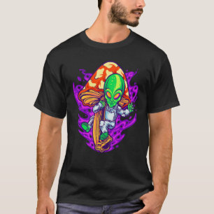 Camiseta Alienígena de cogumelo Shroom espacial psicodélico