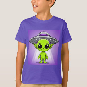 Camiseta Alienígena de desenho animado adorável