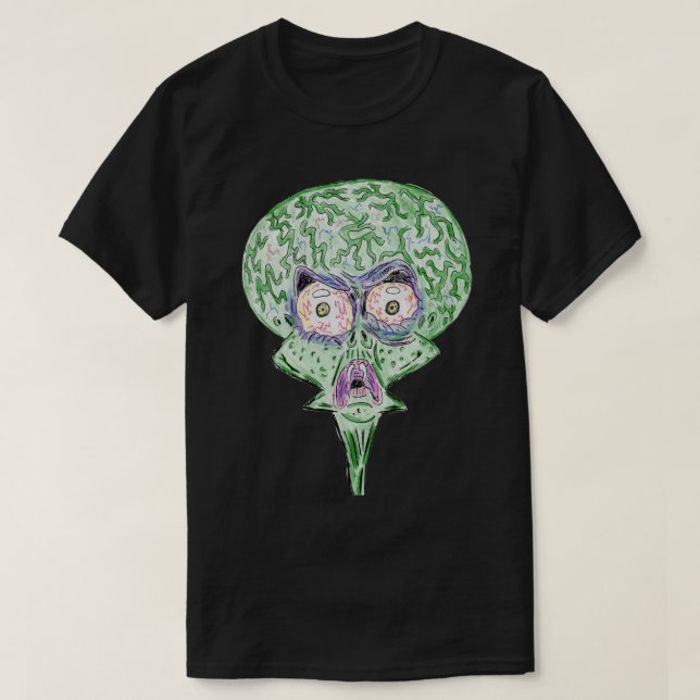 Camiseta Alienígena de desenho animado de ficção científica (Frente do Design)
