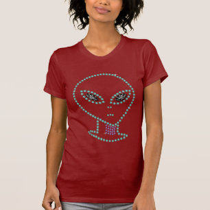 Camiseta Alienígena de Design de Rhinestone