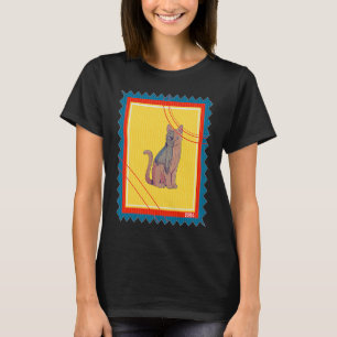 Camiseta Alienígena de Gato do Espaço do Carimbo do Cartaz