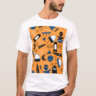 Camiseta Alienígena de OVNI, naves espaciais, padrão infant