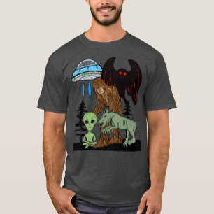 Camiseta Alienígena de Pé Grande Criptid Mothman UFO Chupac