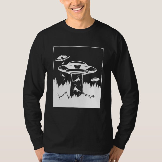 Camiseta Alienígena de Rapto de Dinossauro Extraterrestri U (Frente)