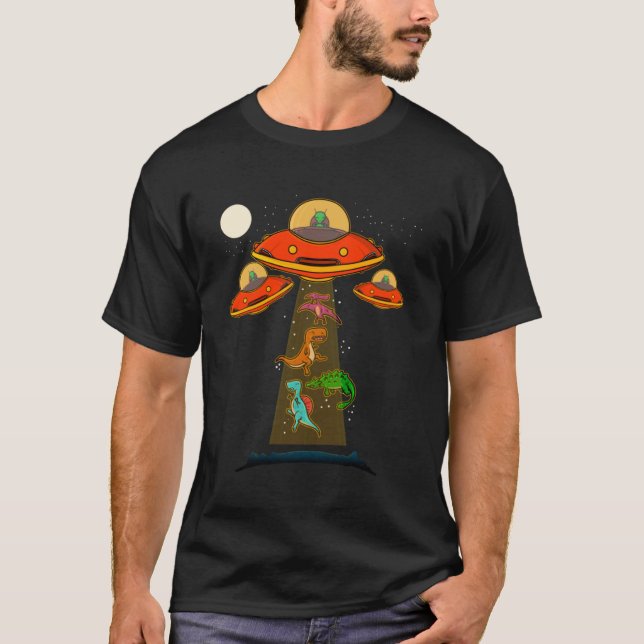 Camiseta Alienígena de Rapto do Dinossauro Crianças do Exte (Frente)
