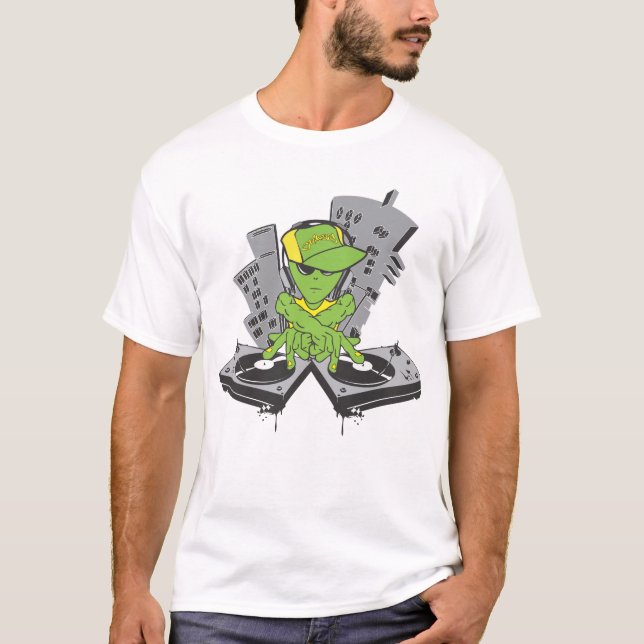 Camiseta Alienígena DJ na cor (Frente)
