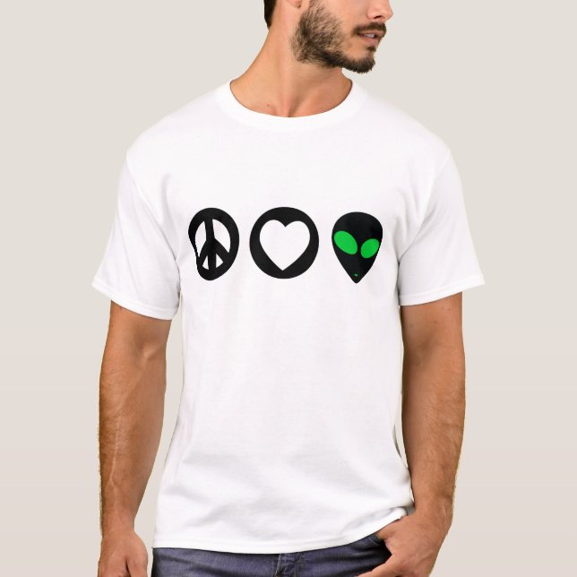 Camiseta Alienígena do amor da paz (Frente)