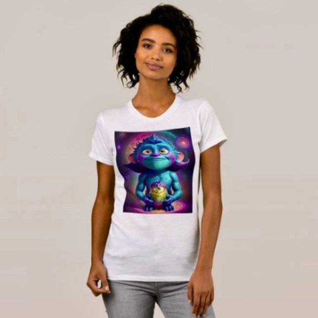 Camiseta Alienígena do Espaço & Amigo    (Comfy tri-blend women’s tee feminine fit, scoop neck, short sleeves, relaxed fit.  
)
