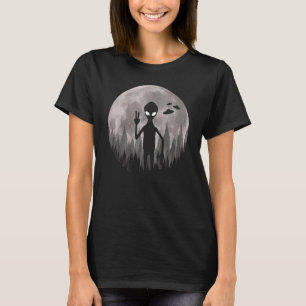 Camiseta Alienígena E Alienígena Extraterrestre Da Lua Gráf