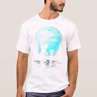 Camiseta Alienígena E Pé Grande Sasquatch Ufo Para Homens