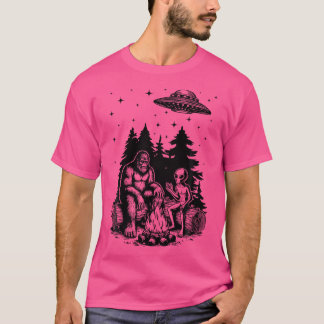 Camiseta Alienígena E Pé-Grande Sasquatch Ufo Para Outdo