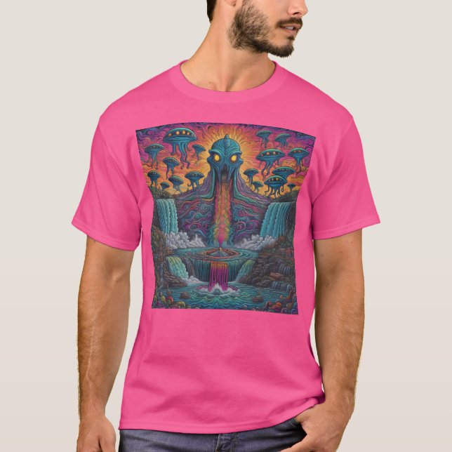 Camiseta Alienígena em cascata (Frente)