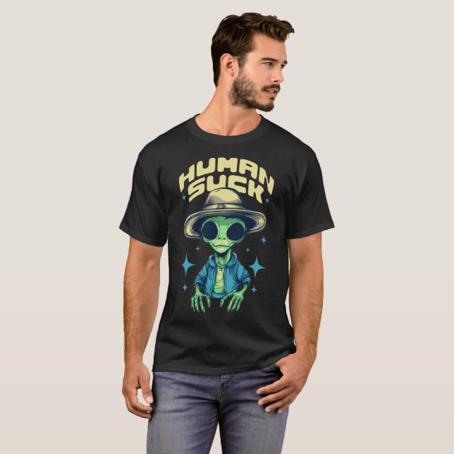 Camiseta Alienígena engraçada (Frente Completa)