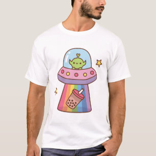 Camiseta Alienígena Engraçada Abduz Bocha Dobra De Chá