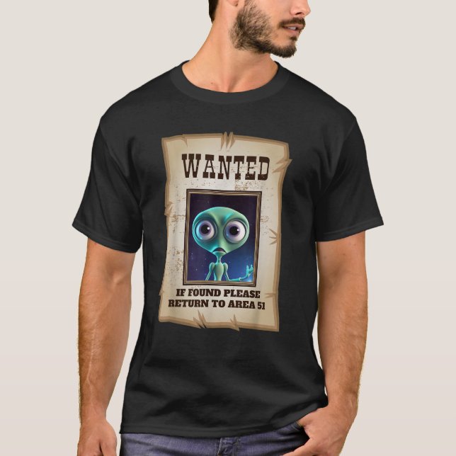 Camiseta Alienígena Engraçada Área 51 Cowboy Poster (Frente)