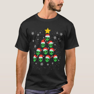 Camiseta Alienígena Engraçada Árvore de Natal Pajama