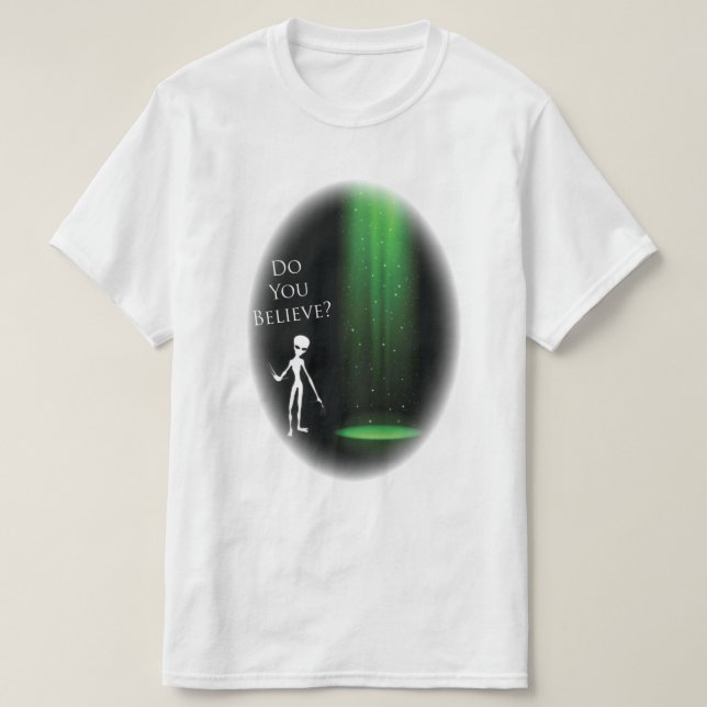 Camiseta Alienígena engraçada 🎅 Festa 🛸 OVNI Halloween (Frente do Design)