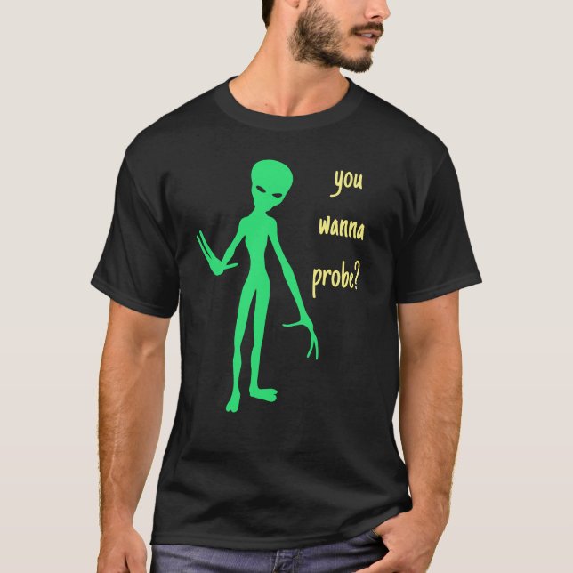Camiseta Alienígena engraçada 🎅 Festa 🛸 OVNI Halloween (Frente)