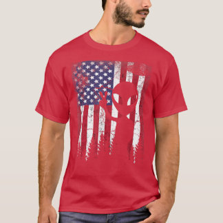 Camiseta Alienígena engraçada OVNI American Flag 4° de julh