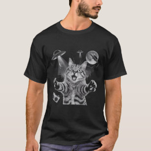 Camiseta Alienígena engraçada Selfie com carrinho de banda