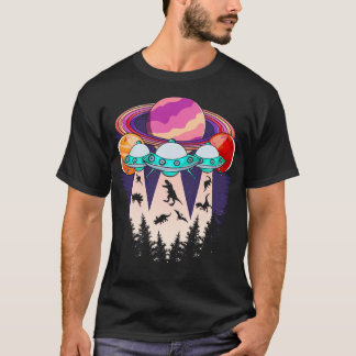Camiseta Alienígena Engraçado Dinossaur Ufo Lover