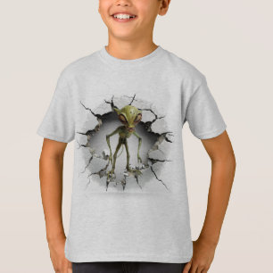 Camiseta Alienígena escapando de uma parede