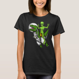 Camiseta Alienígena Espacial Andando T Rex Dinossauro Astro