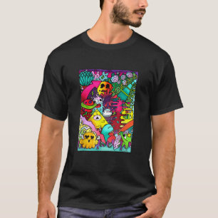 Camiseta Alienígena Espacial Arte Cômica Monstro de Quadrin