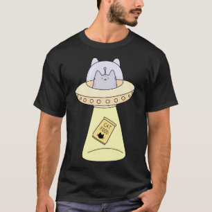 Camiseta Alienígena Espacial Engraçada Capturando Comida de