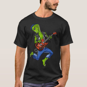 Camiseta Alienígena Espacial Tocando Guitarra