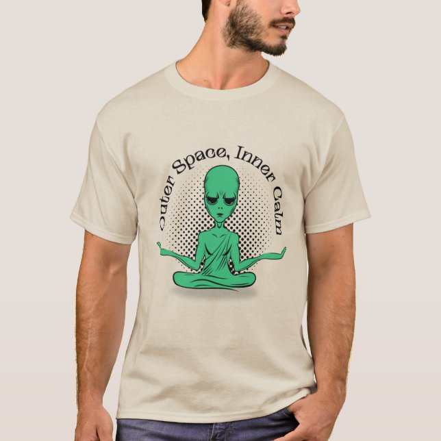 Camiseta Alienígena, Espaço Exterior, Camisa-T Calma Intern (Frente)
