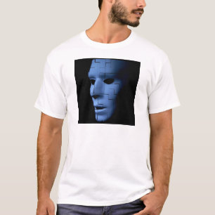 Camiseta Alienígena espectral azul como o azulejo Face.jpg