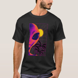 Camiseta Alienígena Estética Vaporwave Retr De Meia Face Pa