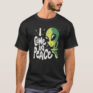 Camiseta Alienígena Eu Vim Em Paz OVNI Space Galaxy Engraça