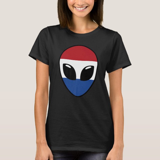 Camiseta Alienígena Face Holanda Bandeira Holandesa (Frente)
