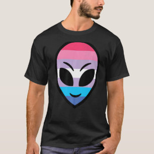 Camiseta Alienígena feliz Sinalizador Bigender
