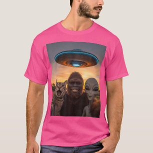 Camiseta Alienígena Gata Pé-Grande Selfie Bff Foto Engraçad