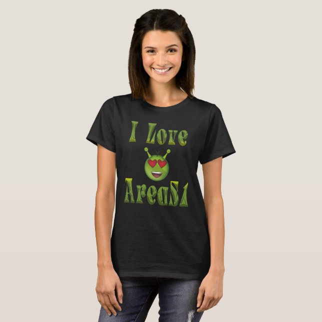 Camiseta Alienígena - I Love Area 51 (Frente Completa)