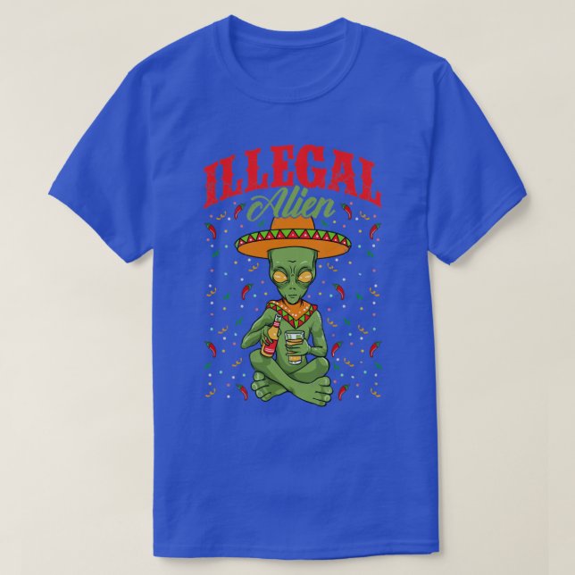 Camiseta Alienígena ilegal Cinco de Mayo Sci Fi (Frente do Design)