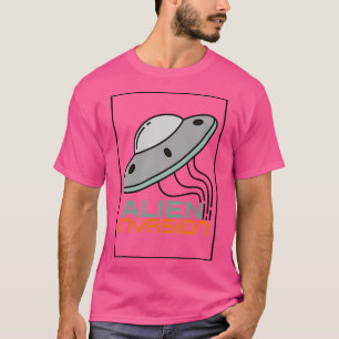 Camiseta Alienígena Invasão Voando Ufo