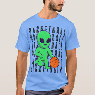 Camiseta Alienígena Jogando Basquete Esportes engraçado