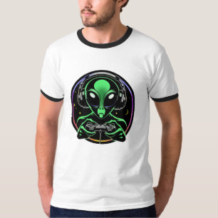 Camiseta Alienígena Jogando Video Games   Stellar Game Smas