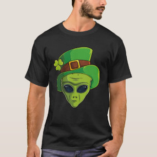 Camiseta Alienígena Leprechaun Rua Patrick Day Irish Shamro