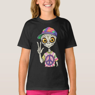 Camiseta Alienígena mostra Sinal de Paz com a Mão 1