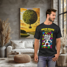 Alienígena Neon Branco – Criatura Funky de Arte Po