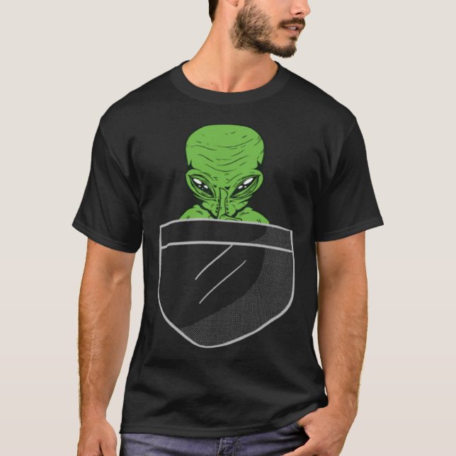 Camiseta Alienígena No Bolso Do Espaço Extraterrestre (Frente)