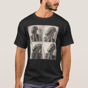 Camiseta Alienígena no estilo da máquina de fotos antiga, u