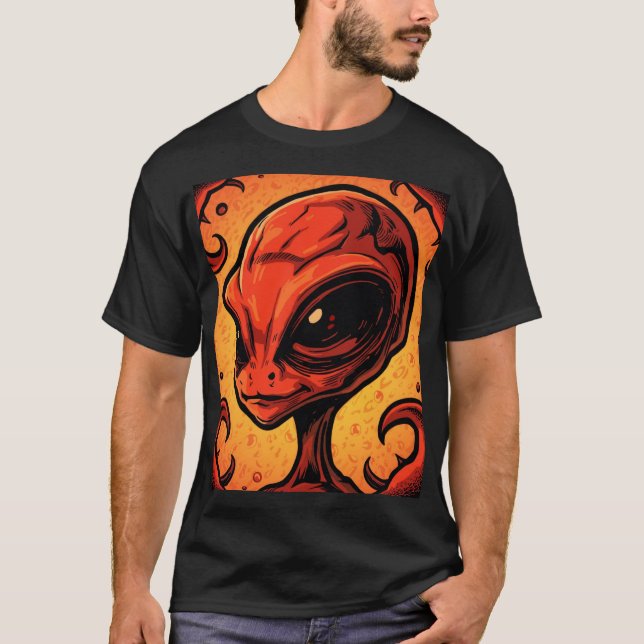 Camiseta Alienígena Pimenta – Arte de Comida Divertida e Ap (Frente)