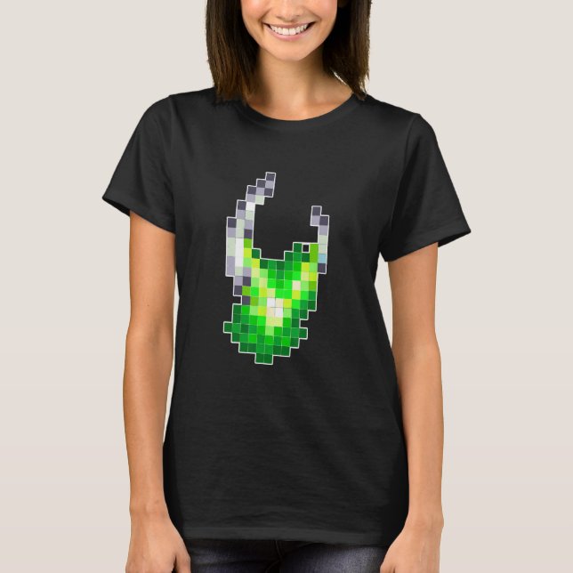 Camiseta Alienígena Pixel Geek Nerd  Gráfico Retroativo (Frente)