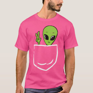 Camiseta Alienígena Pocket De Paz Para Homens Extraterrestr